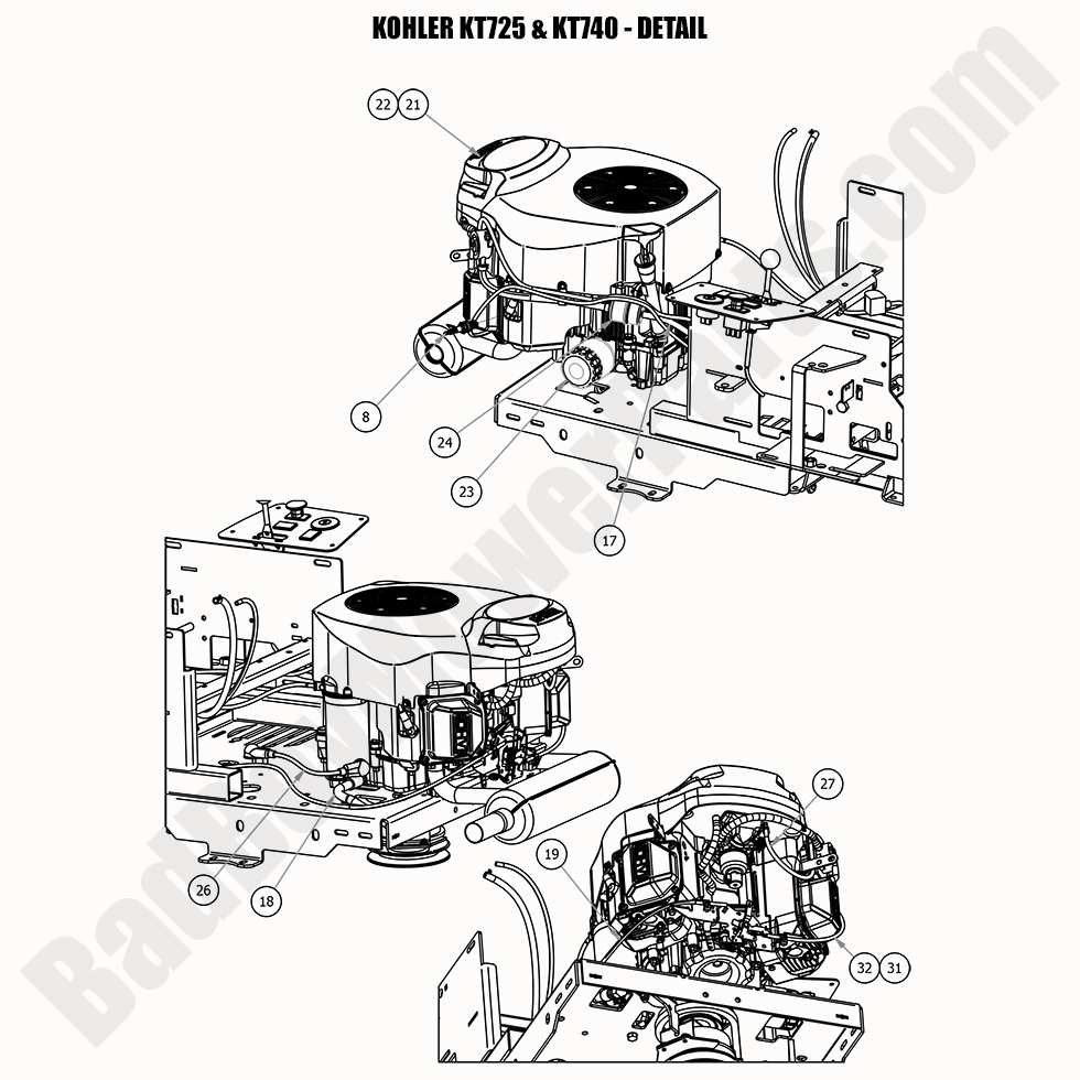 2269 - Bad Boy Mower Parts Lookup > 2020 > MZ & MZ Magnum > Kohler KT725 & KT740 - Detail
